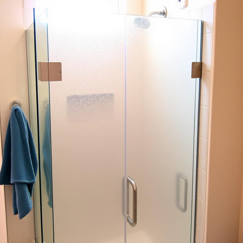 Ducha con vidrio empavonado decorativo