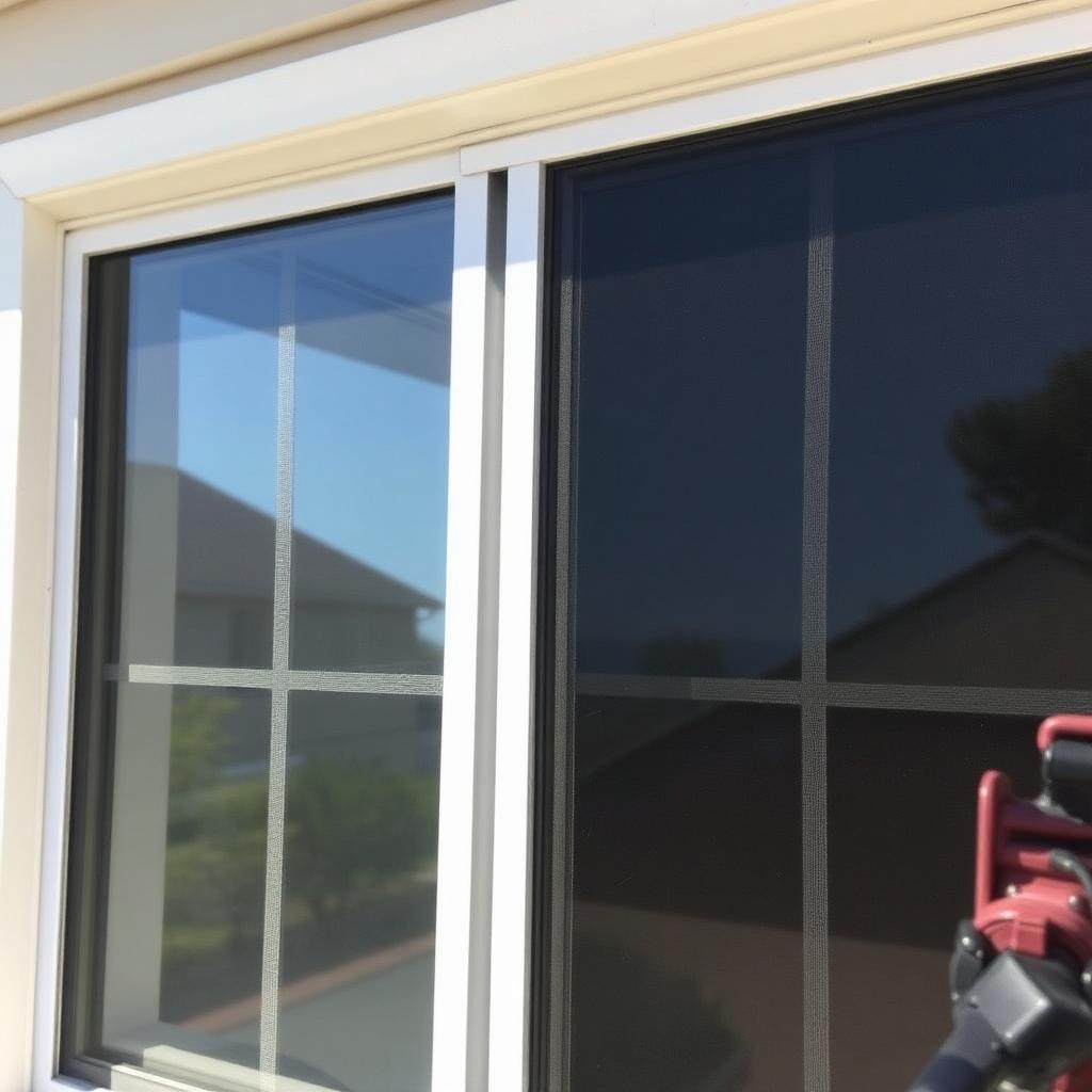 Ventana residencial con lámina de control solar instalada